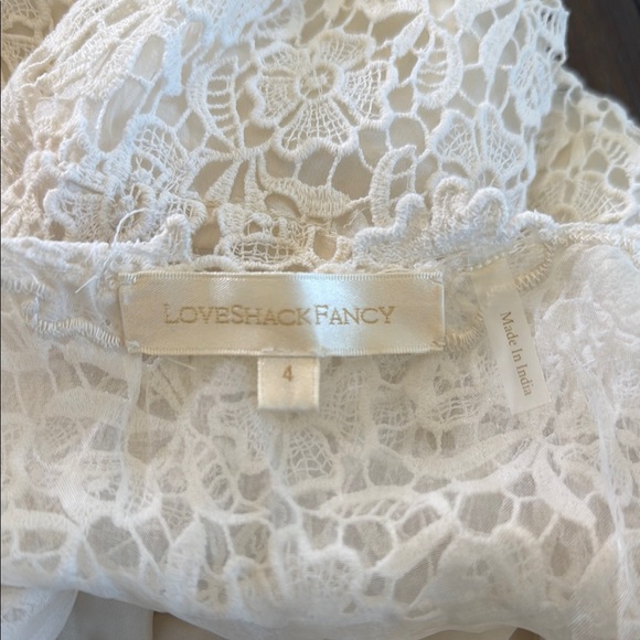 LoveShackFancy Alistair Silk Gown In White Size 4 - Picture 13 of 16